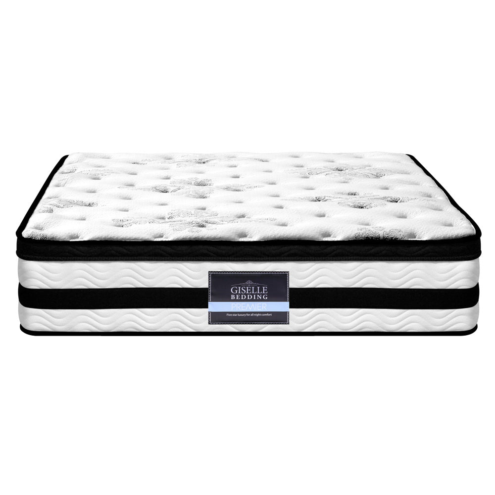 34cm Super King Mattress Euro Top 5 Zone Pocket Spring Medium Firm