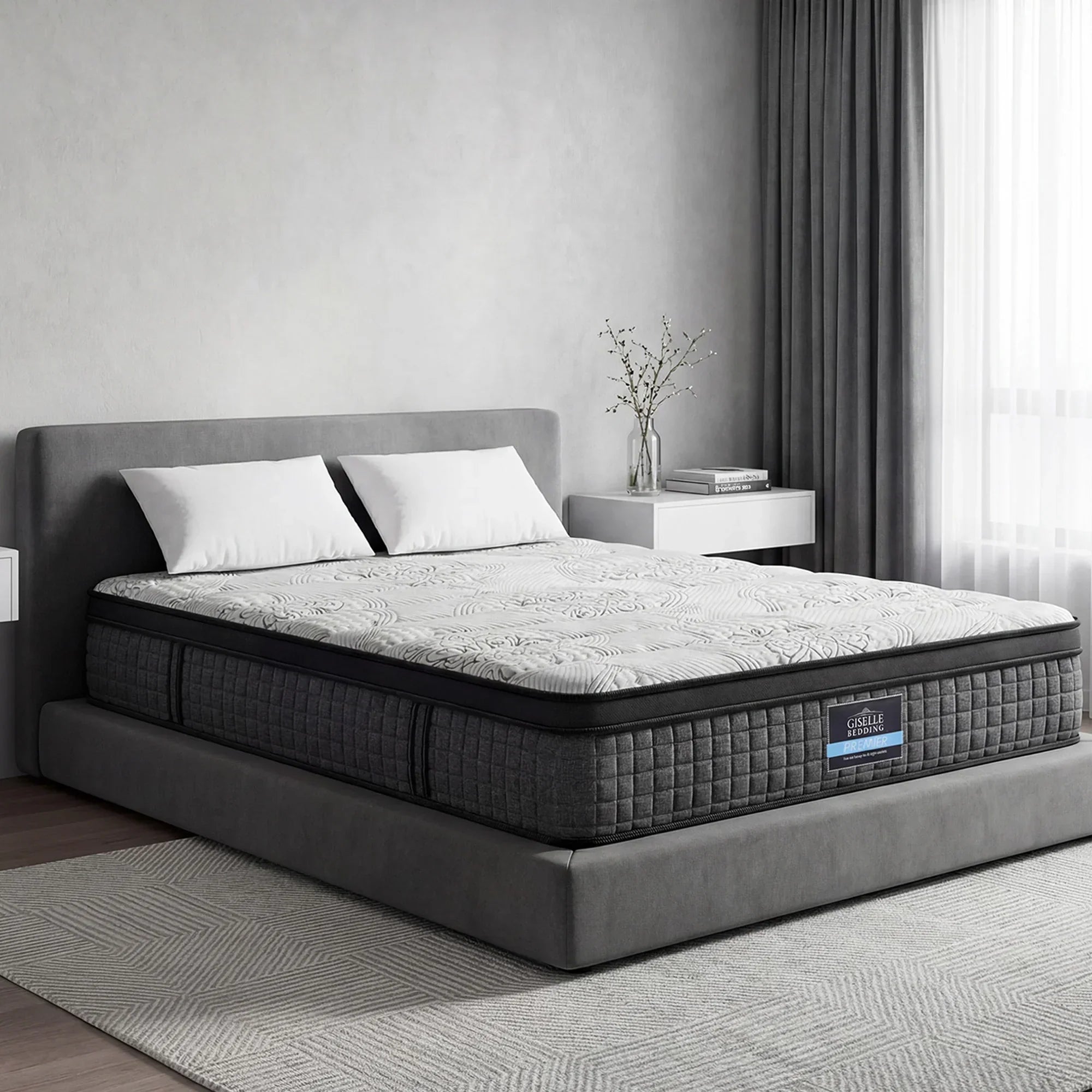 Marc Euro Top Mattress Double 34cm 9-Zone Pocket Spring Medium Firm