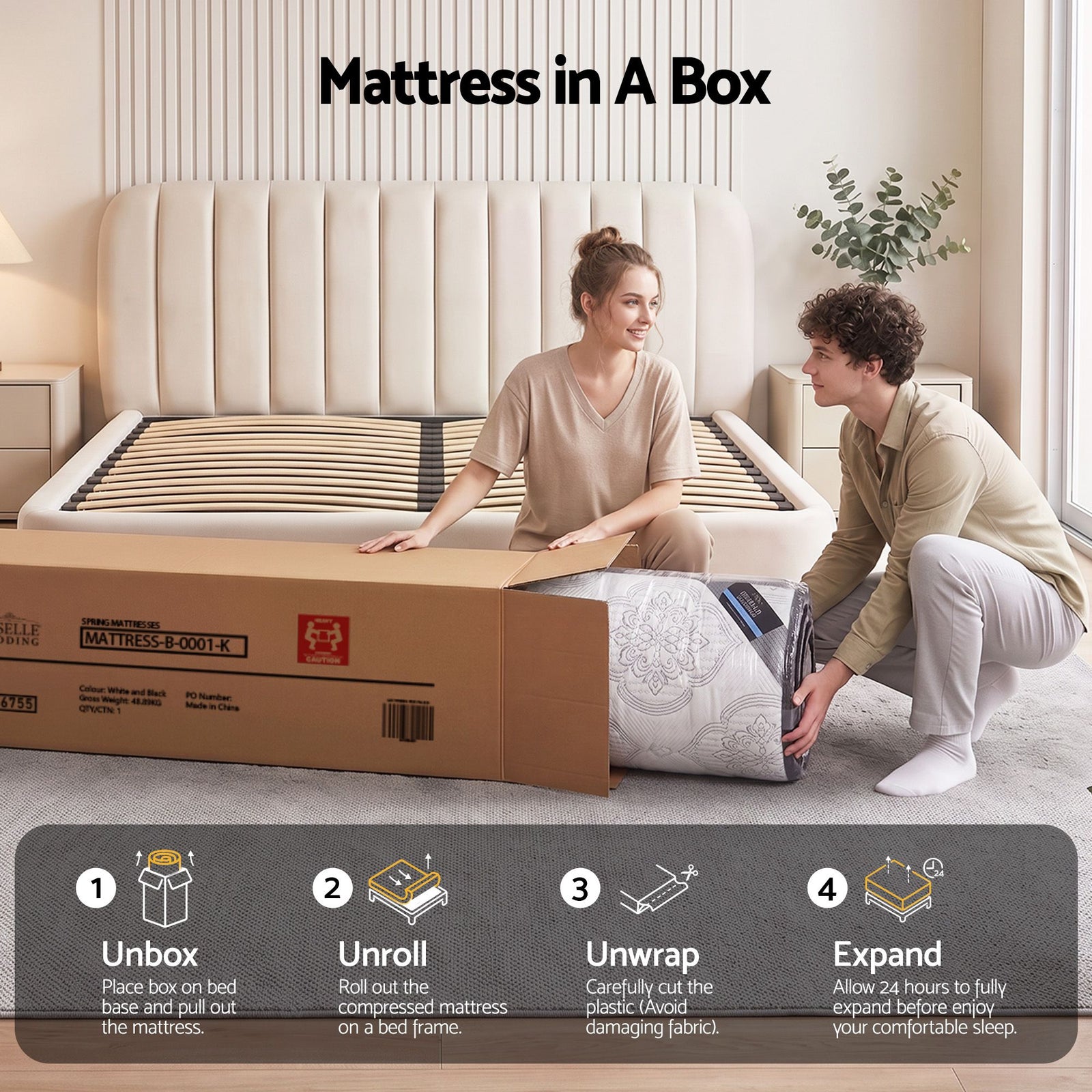 Marc Series Euro Top Mattress King 9-Zone Pocket Spring 34cm Medium Firm