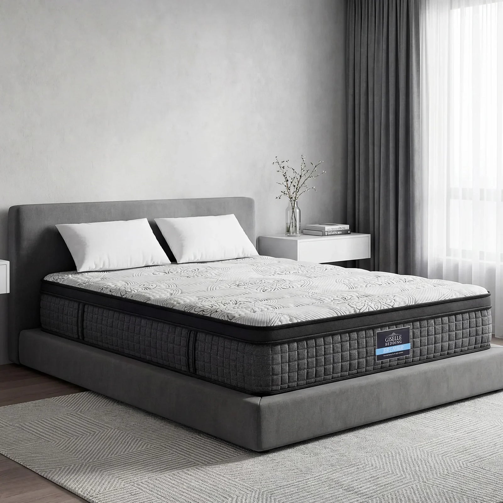 Marc Series Euro Top Mattress King 9-Zone Pocket Spring 34cm Medium Firm