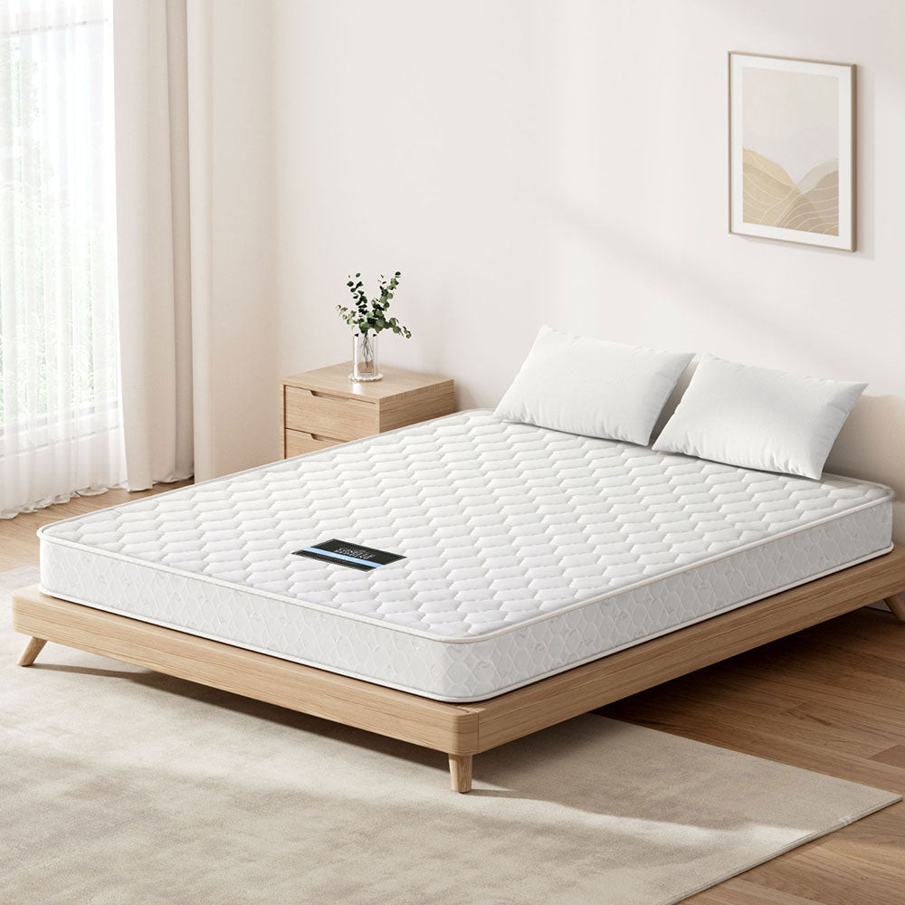 Queen Mattress 13cm Bonnell Spring Medium Firm Tight Top Bed