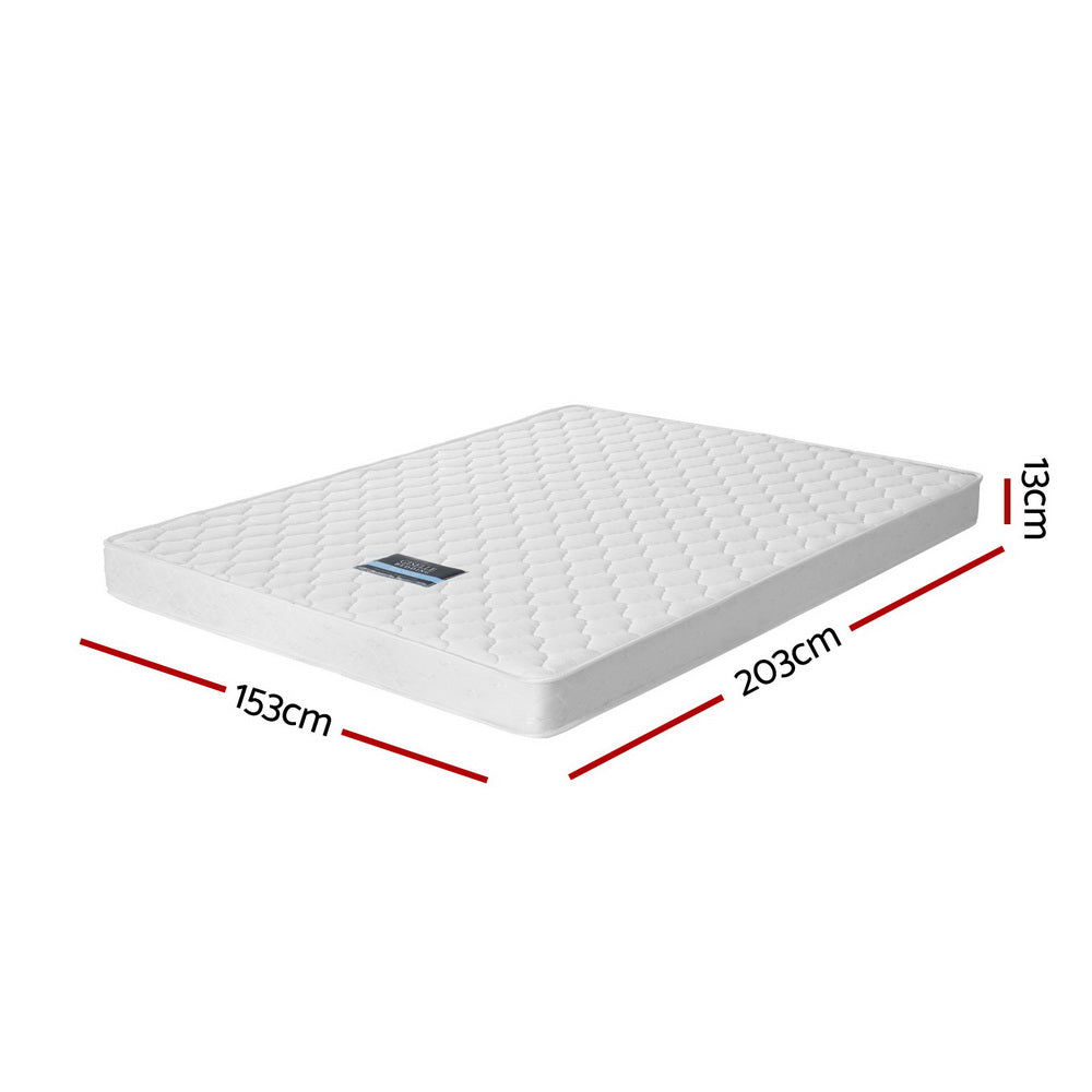 Queen Mattress 13cm Bonnell Spring Medium Firm Tight Top Bed