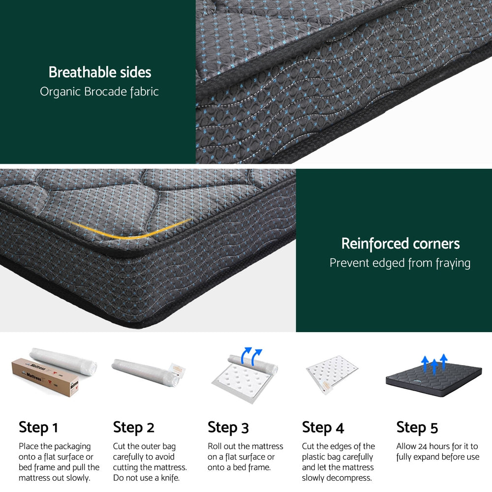 Serena King Bonnell Spring Mattress 16cm Medium Firm Tight Top