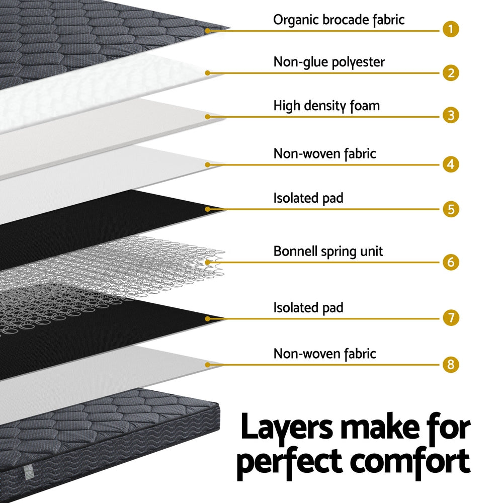 Serena King Single Bonnell Spring Mattress 16cm Medium Firm Tight Top