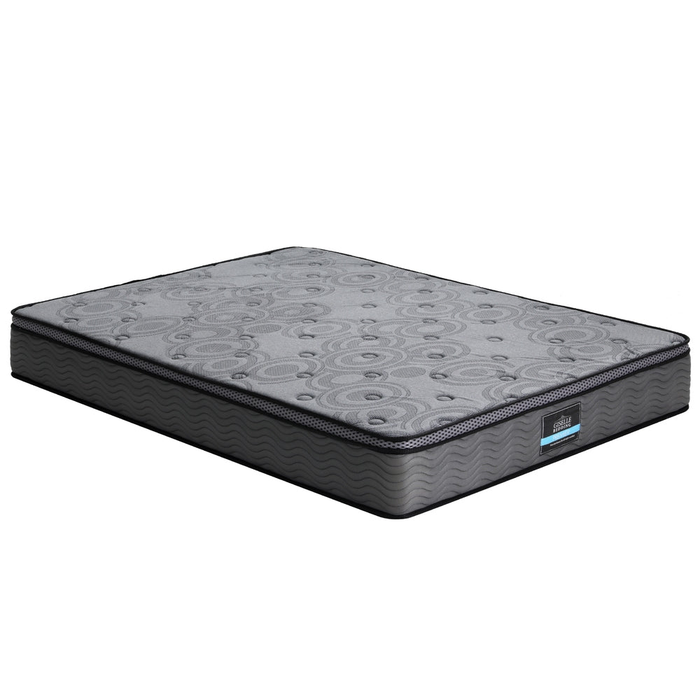 26cm Queen Mattress Euro Top Pocket Spring Memory Foam Grey