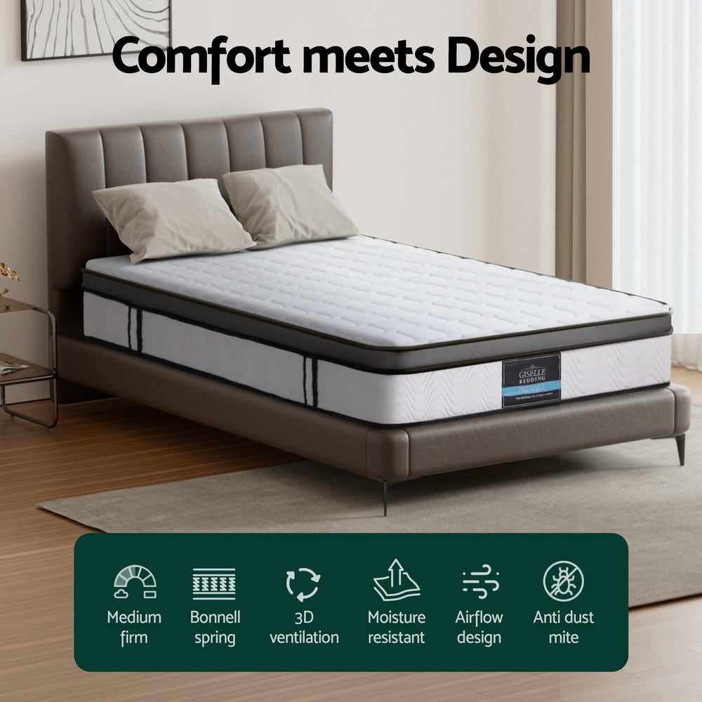 Sorrento King Single Mattress 25cm Cool Gel Memory Foam Medium Firm