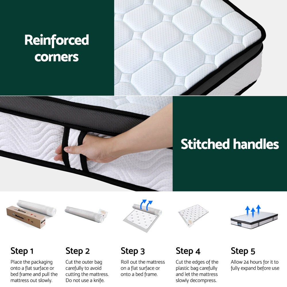 Sorrento King Single Mattress 25cm Cool Gel Memory Foam Medium Firm