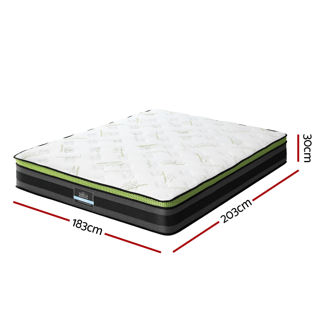 King Mattress 30cm Cool Gel Memory Foam Pocket Spring Medium Firm