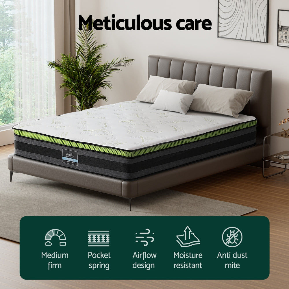 King Mattress 30cm Cool Gel Memory Foam Pocket Spring Medium Firm