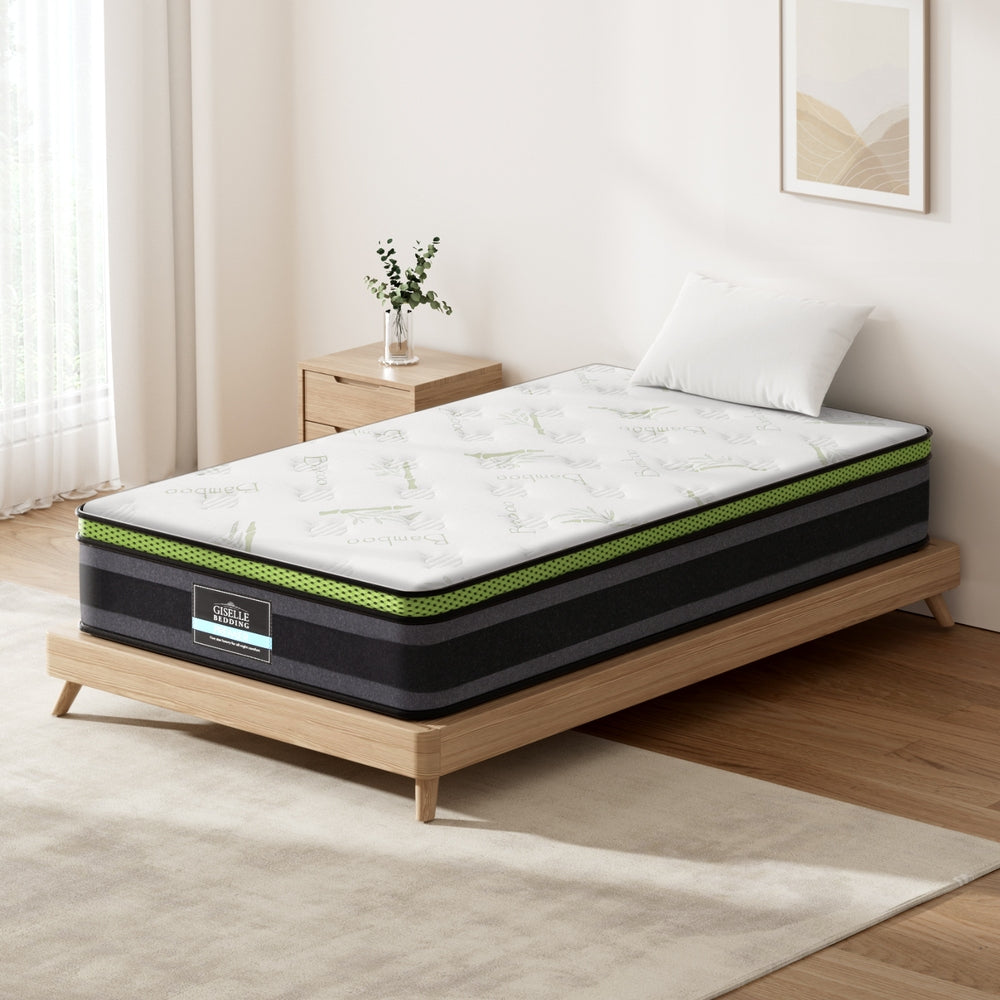 King Single Mattress 30cm Cool Gel Memory Foam Pocket Spring Medium Firm