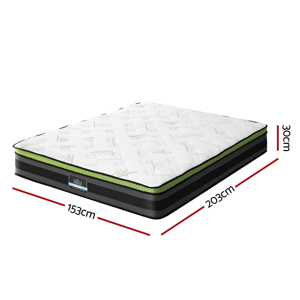 Queen Mattress 30cm Cool Gel Memory Foam Pocket Spring Medium Firm