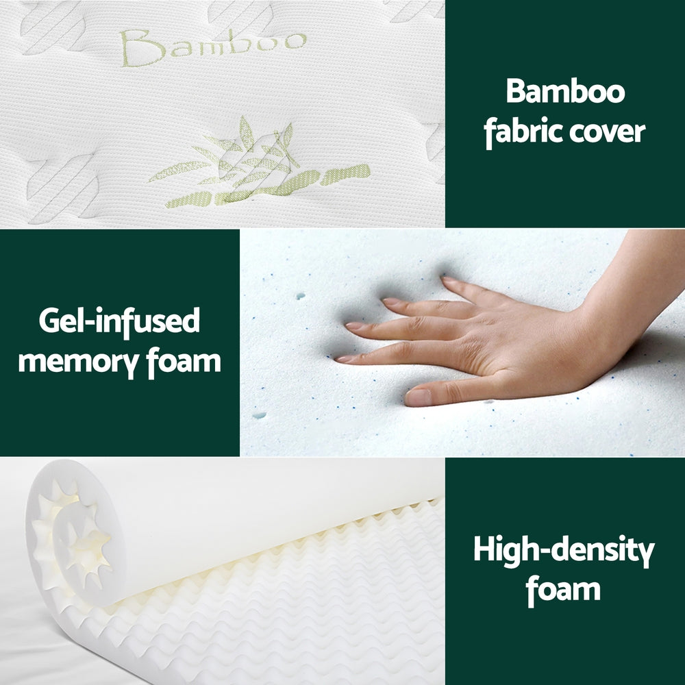 Queen Mattress 30cm Cool Gel Memory Foam Pocket Spring Medium Firm