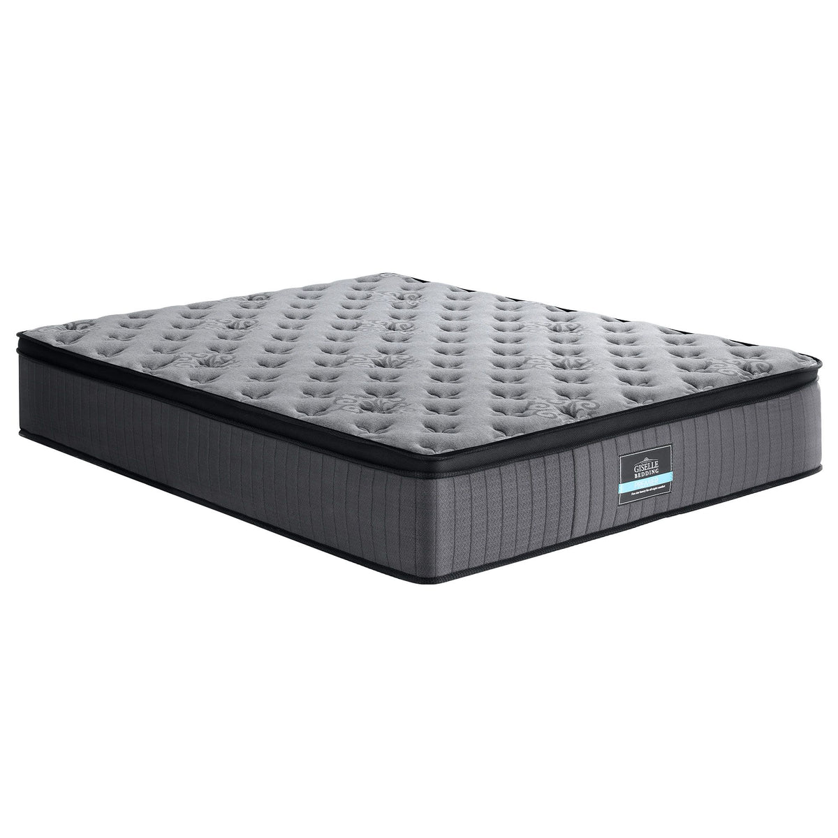 34cm Double Mattress Euro Top Gel Memory Foam Pocket Spring Grey