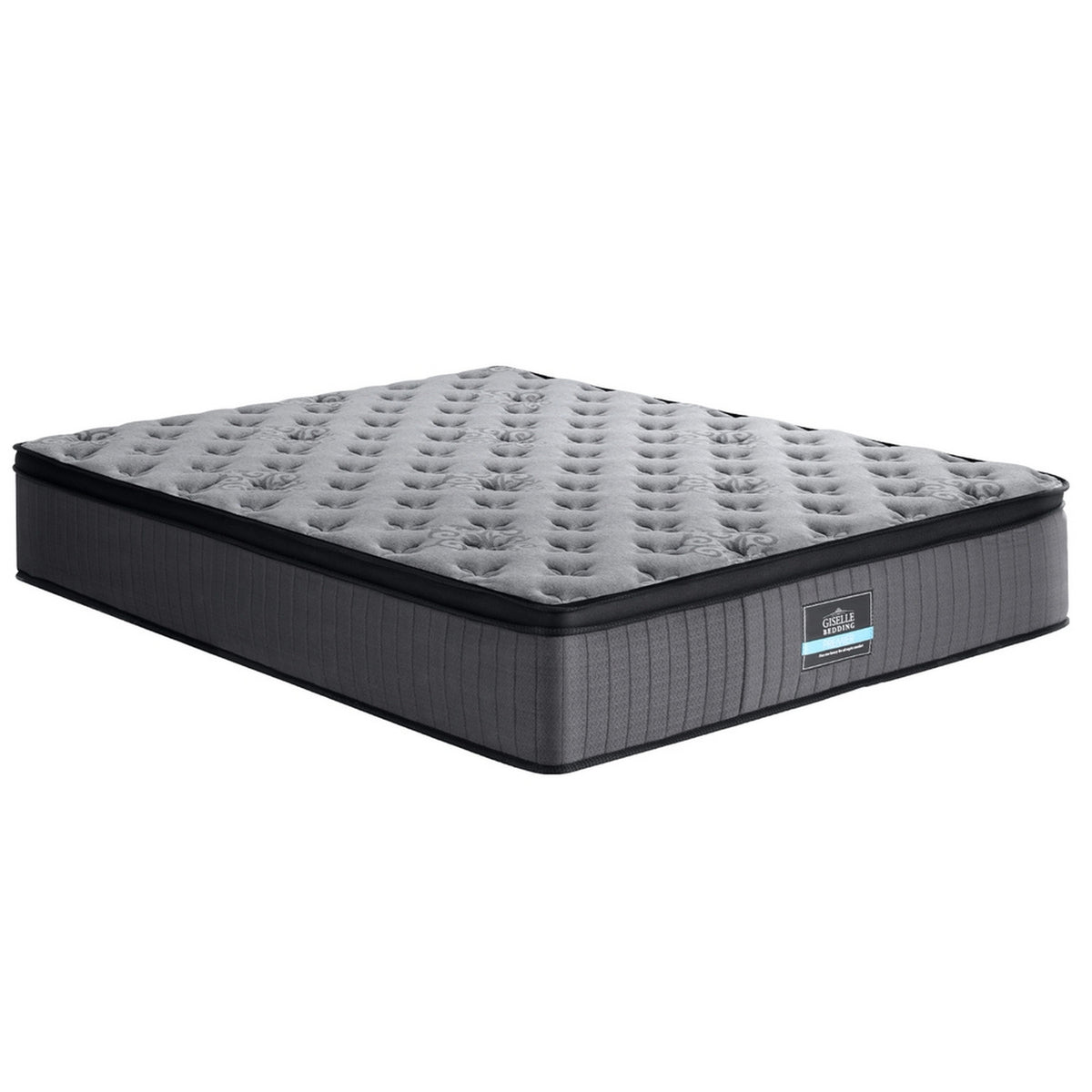 34cm King Mattress Euro Top Gel Memory Foam Pocket Spring Grey