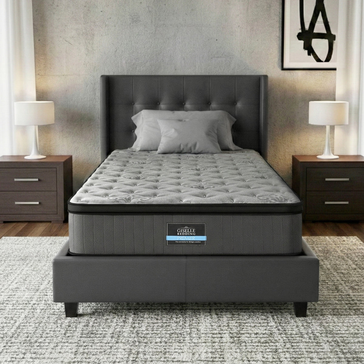 34cm King Single Mattress Euro Top Gel Memory Foam Pocket Spring