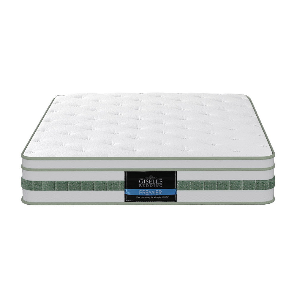 King Single 20cm Green Tea Foam Pocket Spring Mattress Medium Firm Bamboo