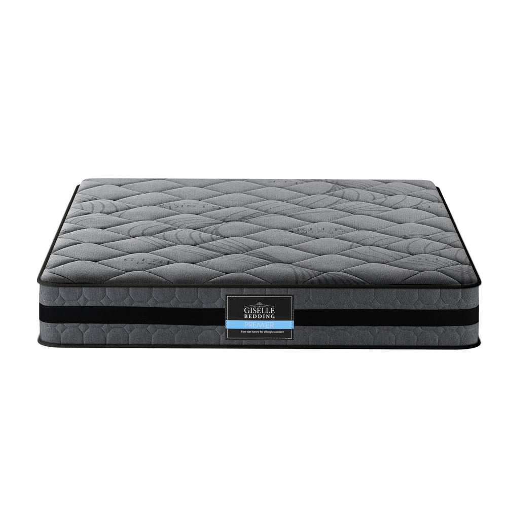 22cm King Mattress Pocket Spring Medium Firm 5-Zone Support Bed