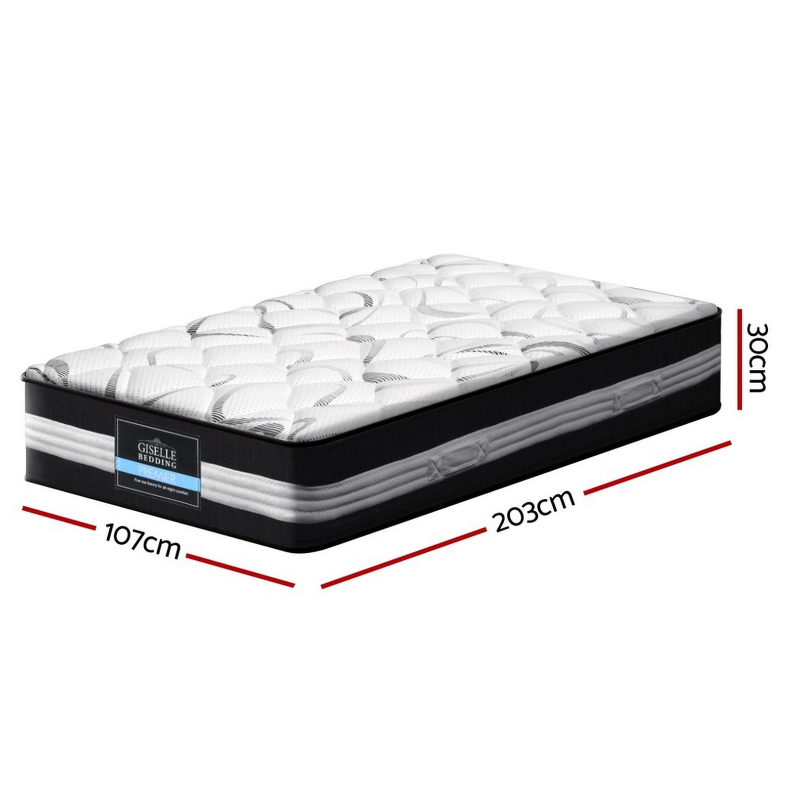 30cm Medium Firm King Single Pocket Spring Mattress