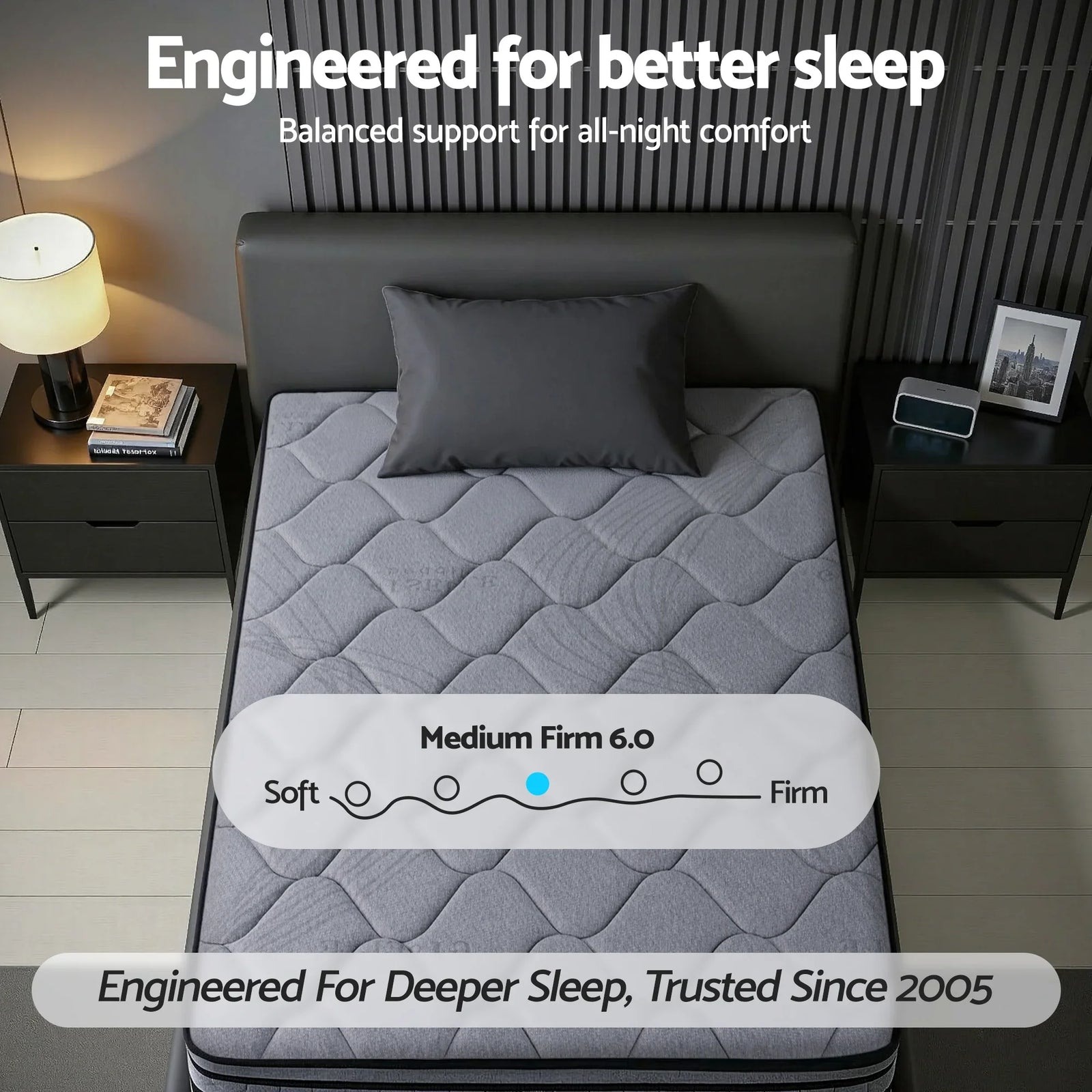34cm Single Mattress Hybrid, Pocket Spring Bed Mattress
