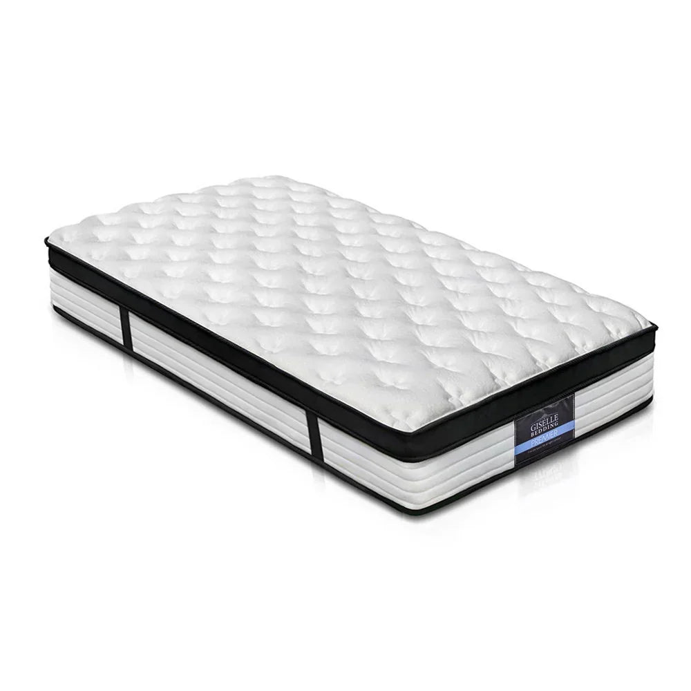 Single Euro Top Mattress 31cm Pocket Spring 5 Zone Medium Firm