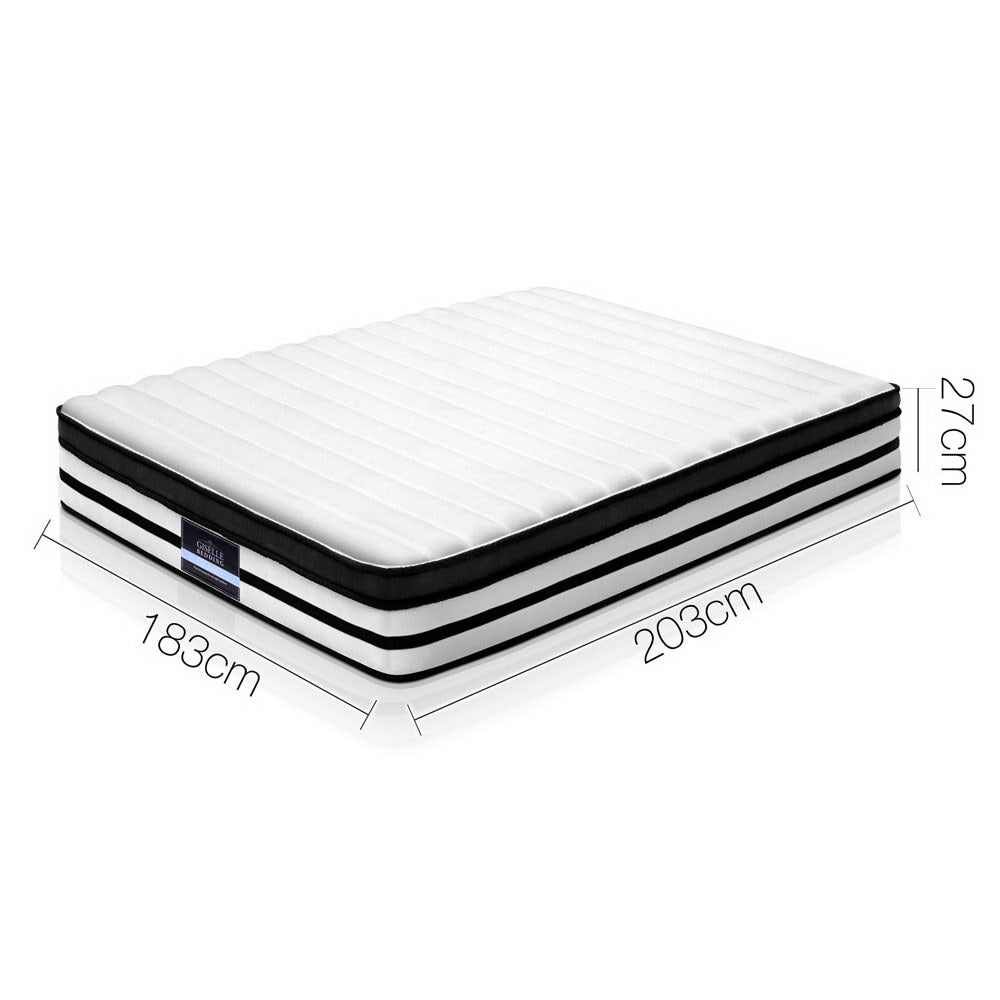 King Euro Top Mattress 27cm Medium Firm Pocket Spring Bed