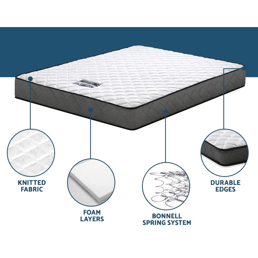 Bonnell Spring Mattress – Single, 16cm, Medium‑Firm, Quilted Top, Hypoallergenic
