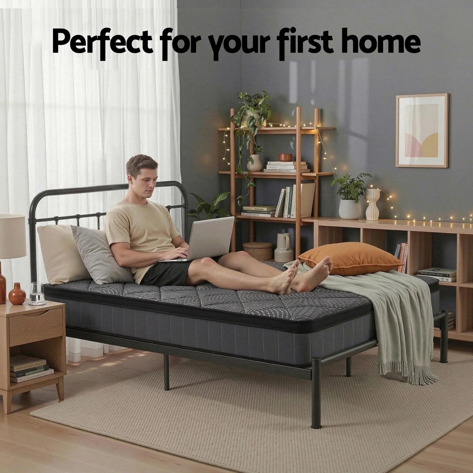 King Single Mattress 25cm Pocket Spring Latex Euro Top Medium Firm Bed