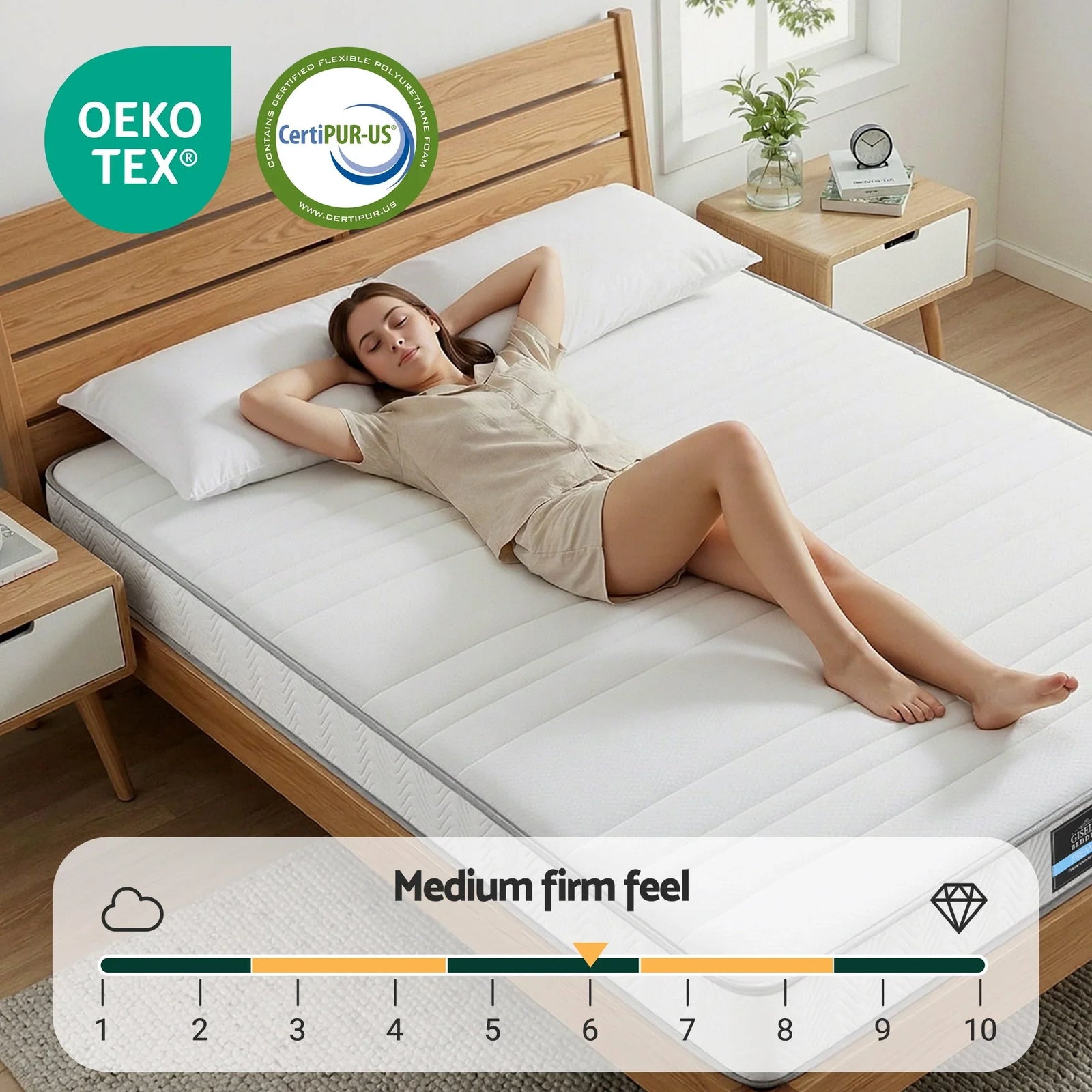 King Mattress 20cm with Reinforced Edge Support Egg-Crate Foam