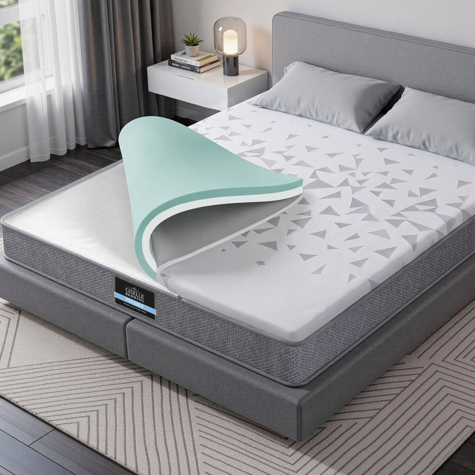 Queen Mattress 23cm Pocket Spring Mattress with Adjustable Firmness Reversible Foam Layer for Medium Firm & Firm Support Motion Isolation Bedroom Bed