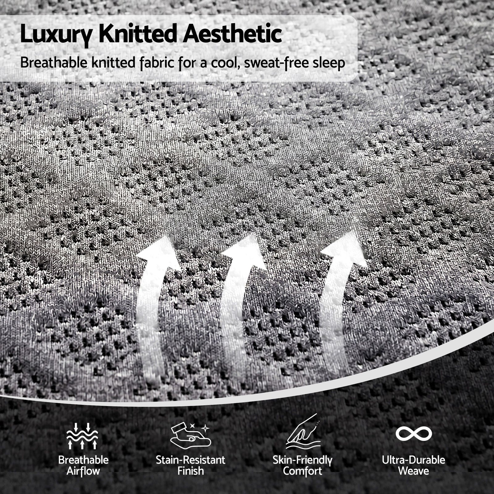 Giselle King Mattress 26cm Firm Pocket Spring Dual Edge Support Dark Grey