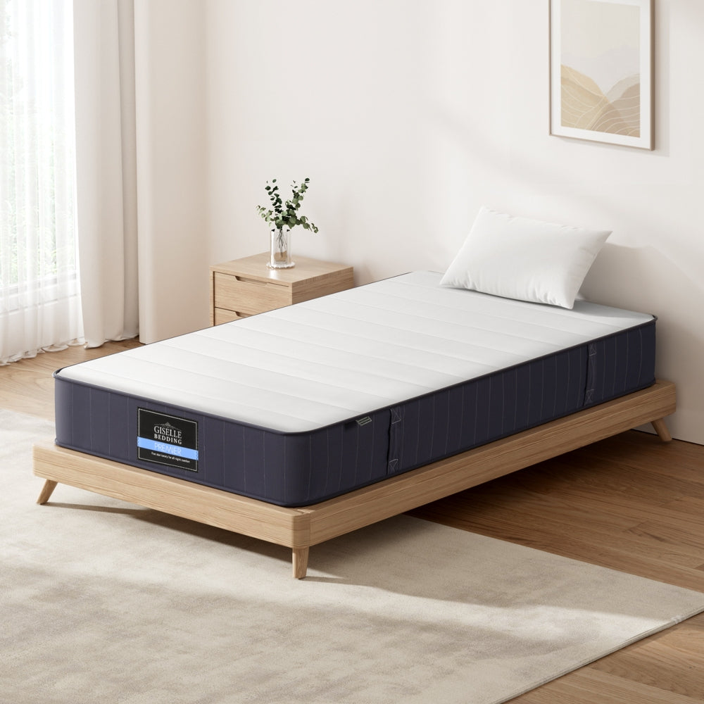 Giselle 20cm King Single Mattress Pocket Spring Firm Tight Top Bed
