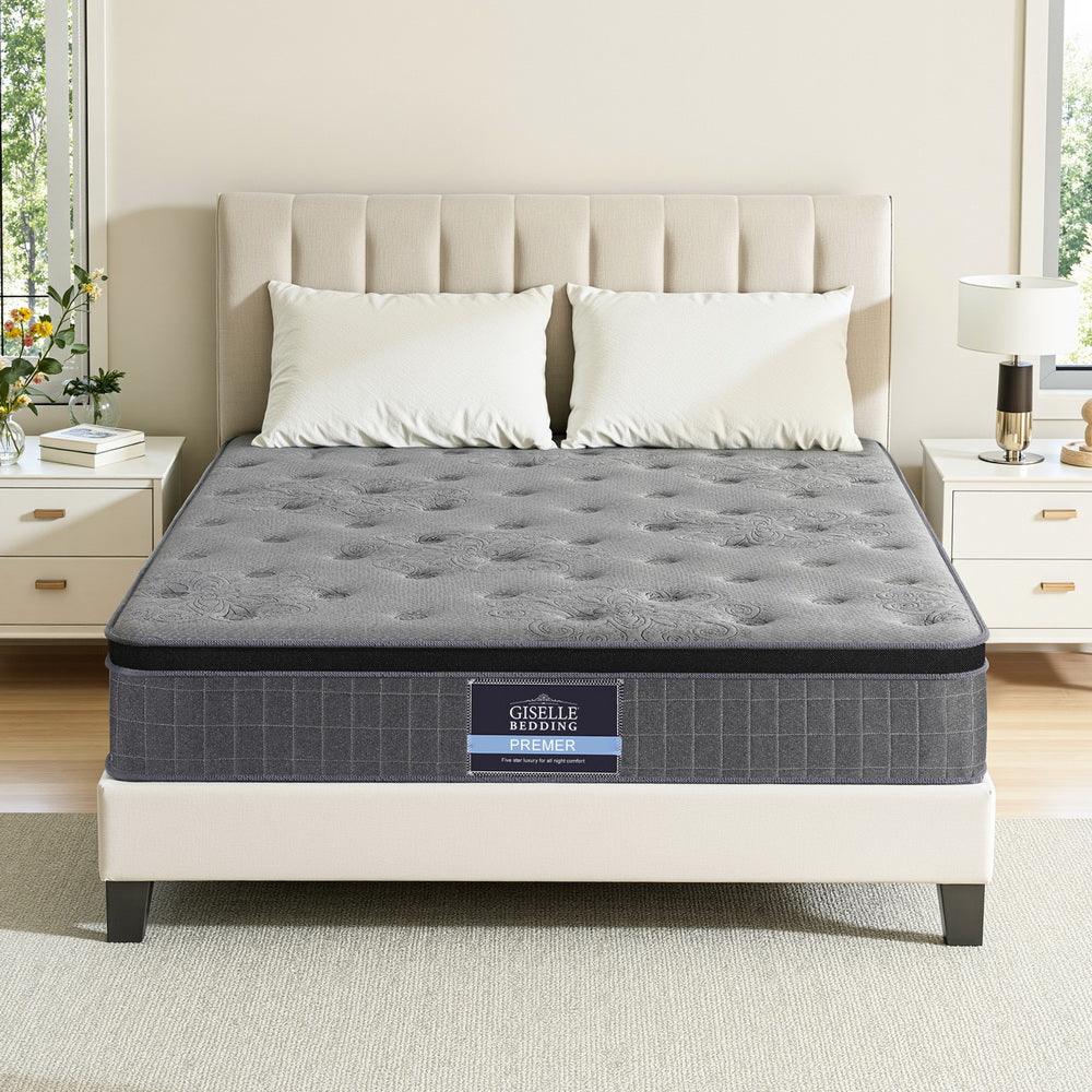 King Latex Foam Mattress 26cm Bamboo Charcoal Euro Top Medium Firm