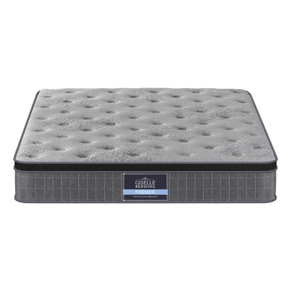 King Latex Foam Mattress 26cm Bamboo Charcoal Euro Top Medium Firm