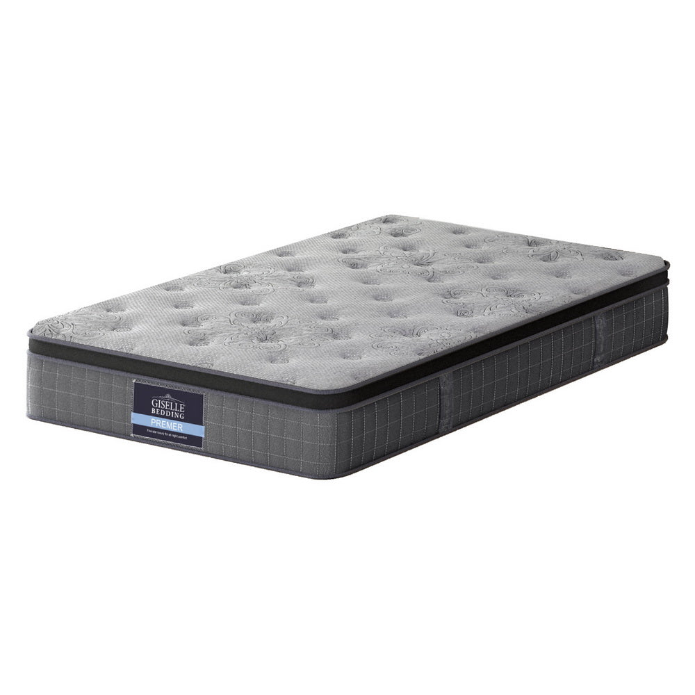 26cm King Single Latex Foam Mattress Bamboo Charcoal Euro Top Medium Firm