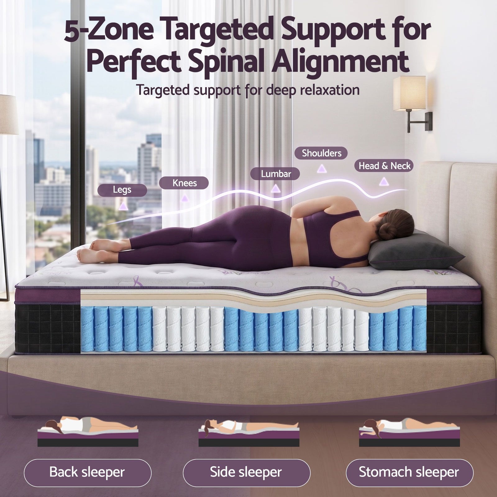 Giselle King Euro Top Mattress Firm Pocket Spring Edge Support