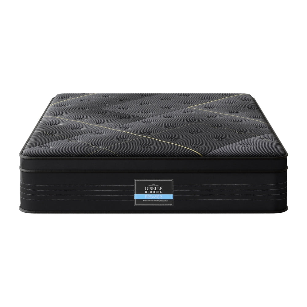 35cm Double Mattress Bamboo Charcoal Pocket Spring Euro Top Medium Firm