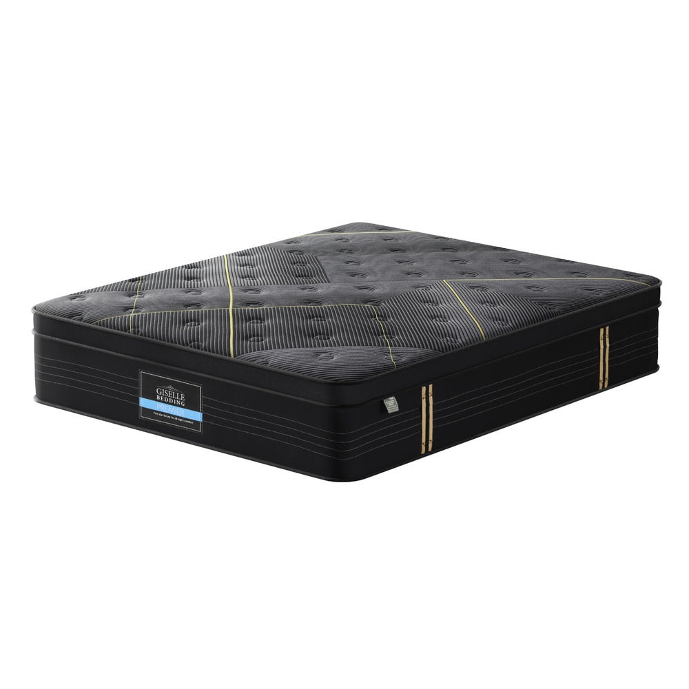 35cm Double Mattress Bamboo Charcoal Pocket Spring Euro Top Medium Firm