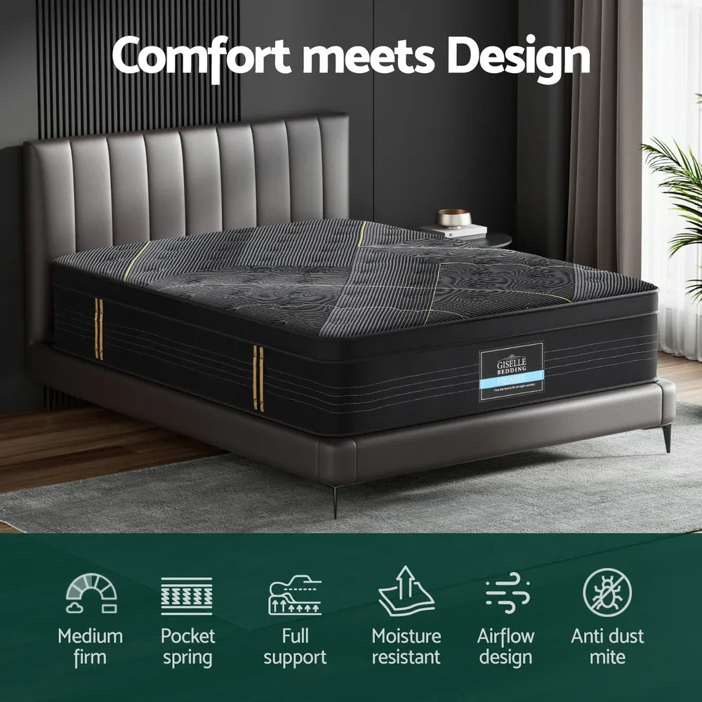 35cm  Mattress King Bed Bamboo Pocket Firm Foam
