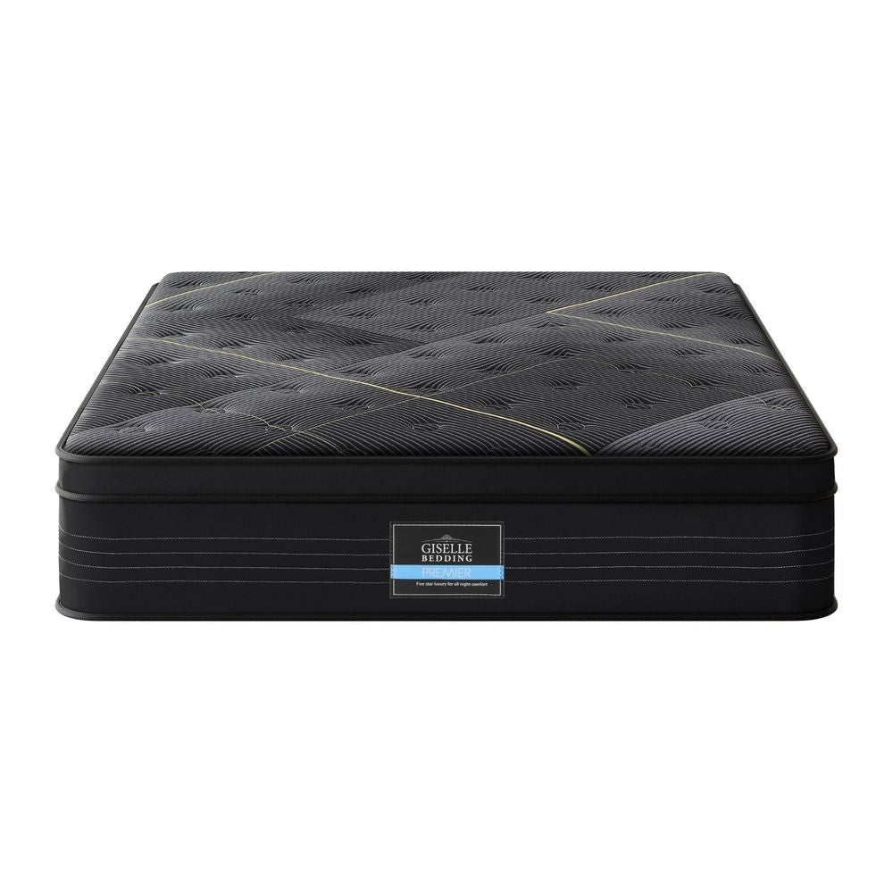 35cm Queen Mattress Bamboo Charcoal Pocket Spring Euro Top Medium Firm
