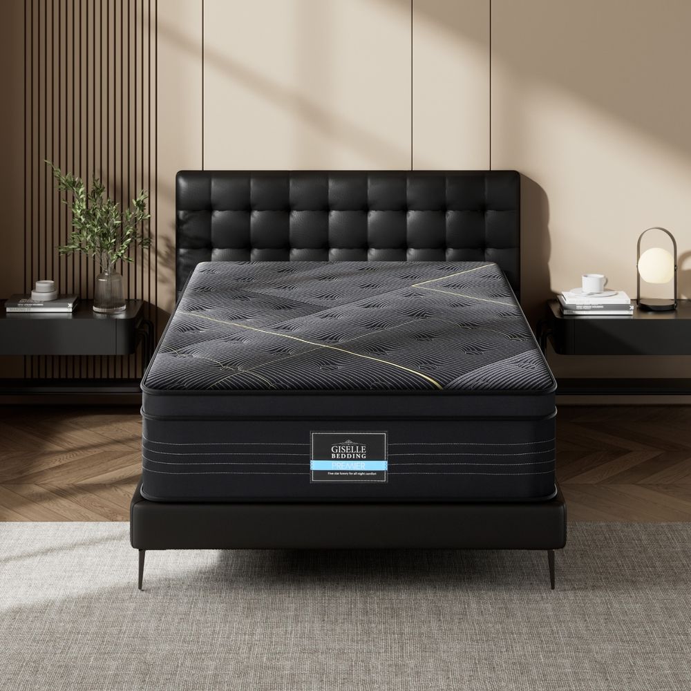 35cm Single Mattress Bamboo Charcoal Pocket Spring Euro Top Medium Firm