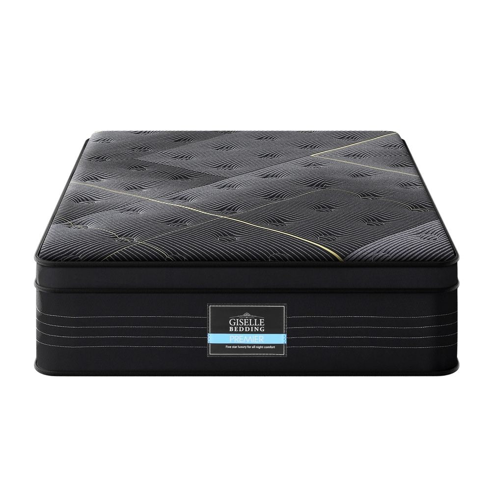 35cm Single Mattress Bamboo Charcoal Pocket Spring Euro Top Medium Firm
