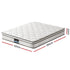 Double 22cm Euro Top Pocket Spring Mattress Medium Firm Velvet Fabric