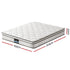 Queen 22cm Euro Top Pocket Spring Mattress Medium Firm Velvet Fabric