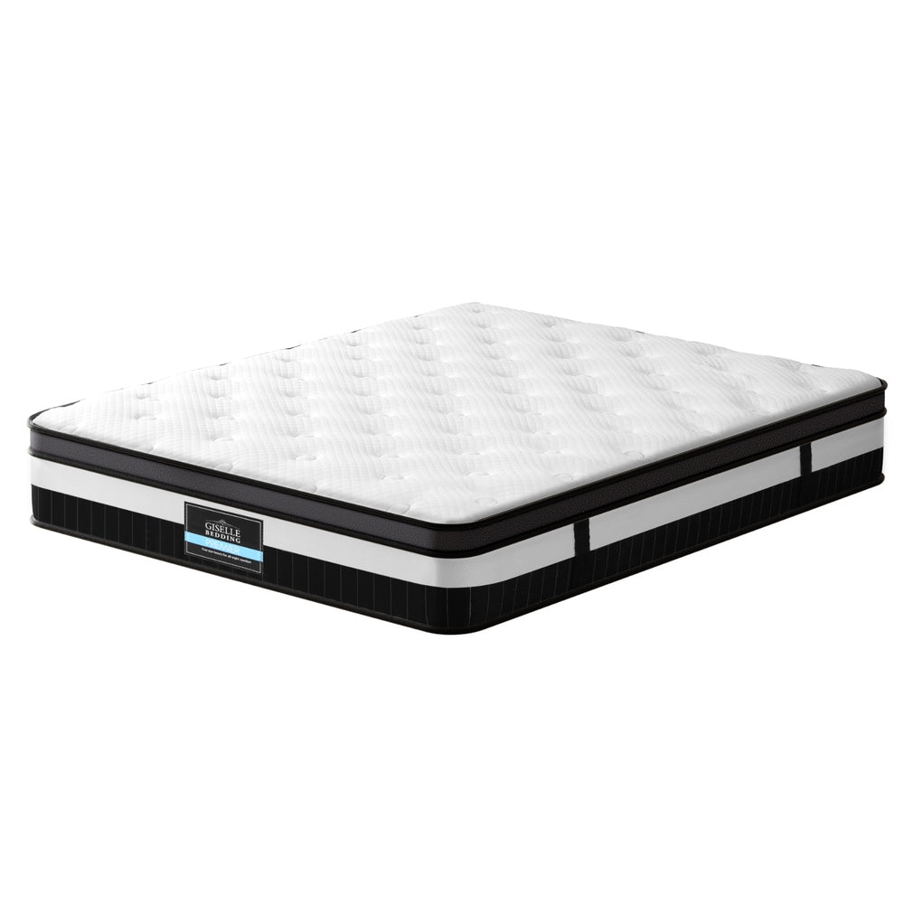 King 30cm Euro Top Pocket Spring Mattress Medium Firm Knitted Fabric