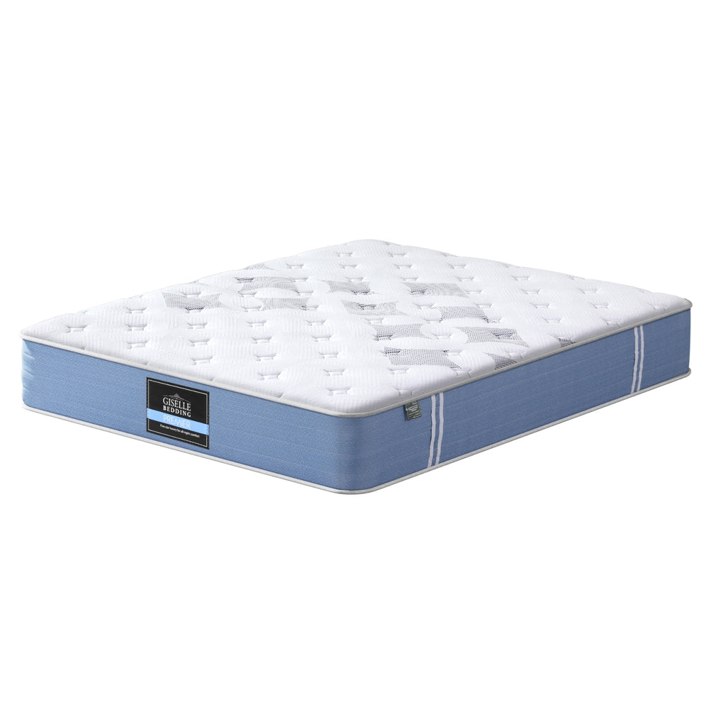 25cm King Mattress Pocket Spring Euro Top Medium Firm Bamboo Fabric Bed