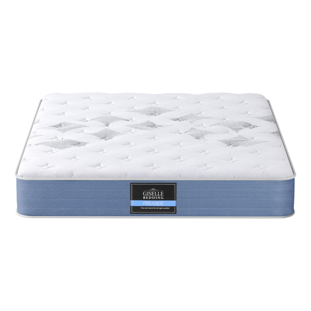 25cm King Mattress Pocket Spring Euro Top Medium Firm Bamboo Fabric Bed