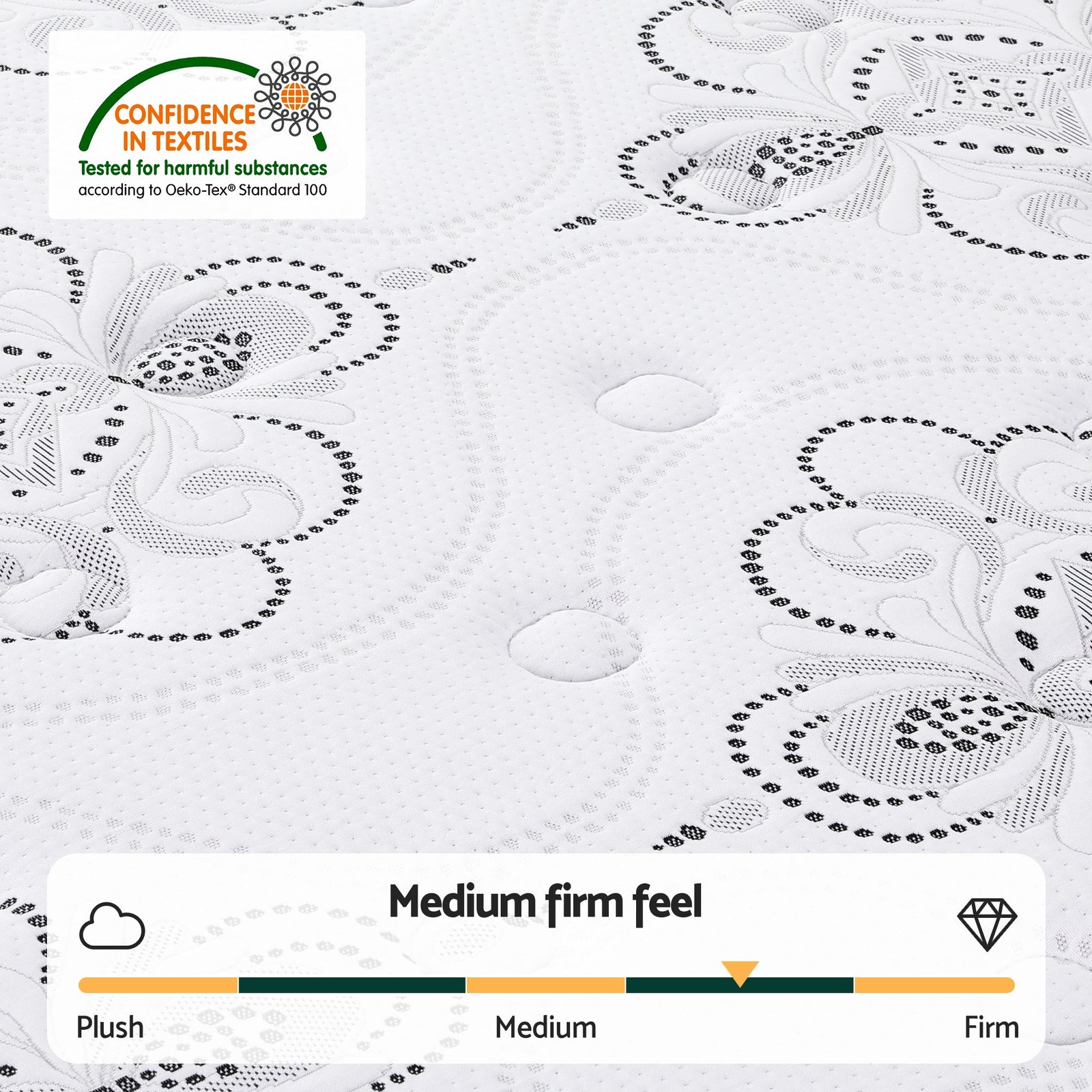 30cm Mattress Pocket Spring Medium Firm Foam Euro Top Double