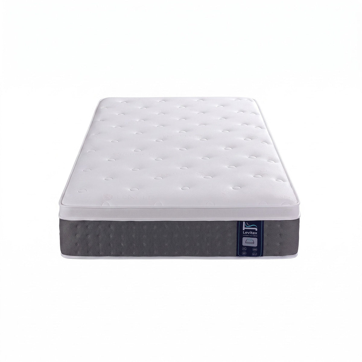 King Single Mattress Lumbar Support, 5-Zone Pocket Springs & 2-Row Hardened Edges for Deep Sleep, Cooling Gel Memory & Egg-Crate Foam