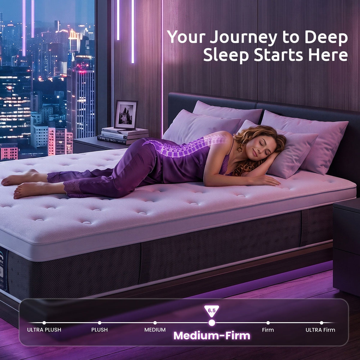 Queen Mattress Lumbar Support, 5-Zone Pocket Springs & 2-Row Hardened Edges for Deep Sleep, Cooling Gel Memory & Egg-Crate Foam
