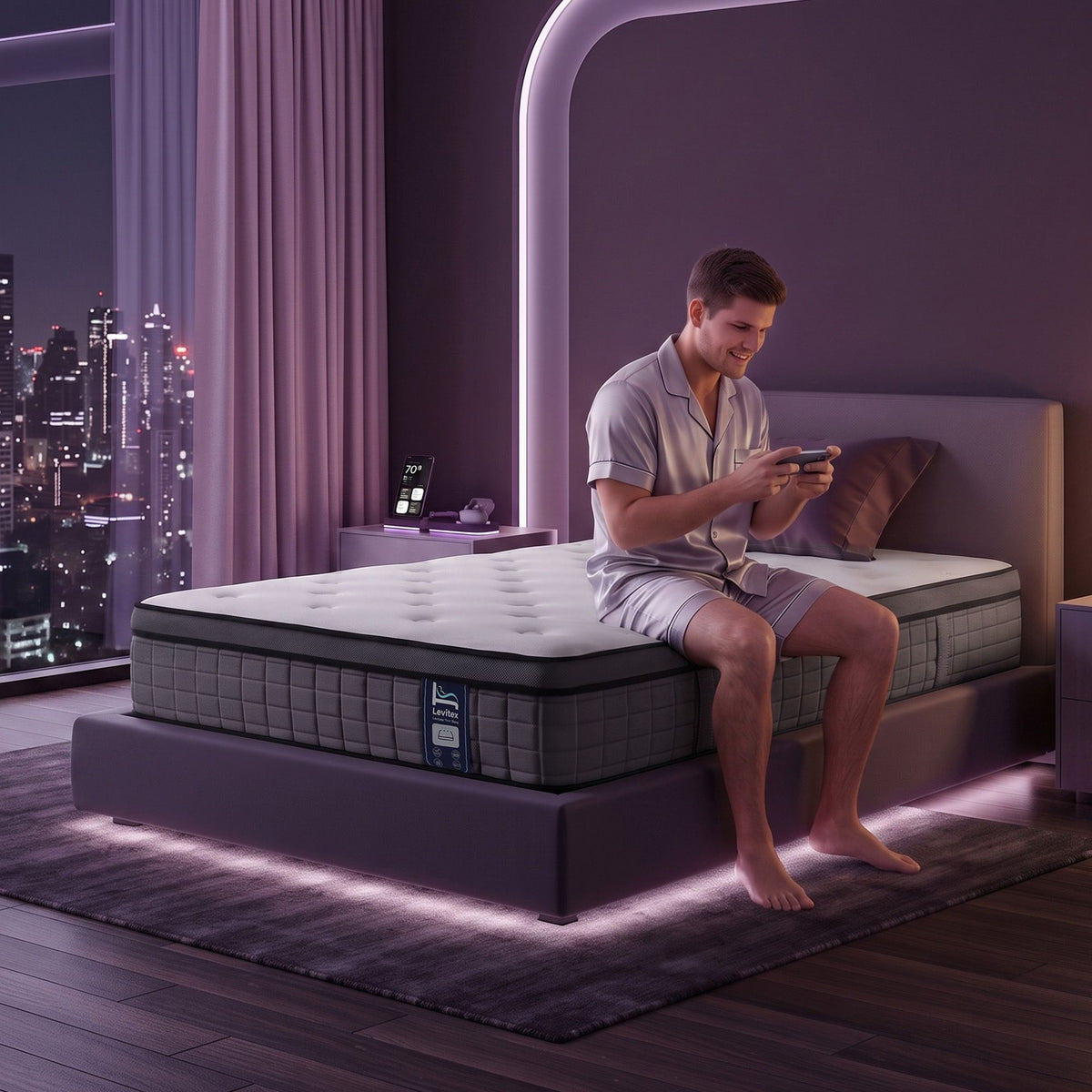 King Single Mattress 2 Rows Edge Support for Deep Sleep 5-Zone Ergonomic Pocket Spring Breathable Corrugated Sponge Medium Firm 30CM
